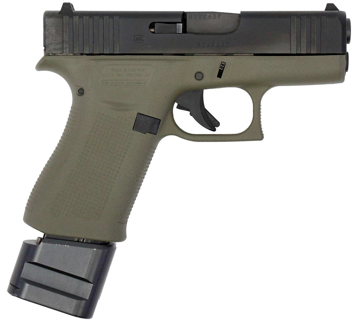 Glock 43X 9mm Pistol Used In Good Condition With Box Battlefield Green