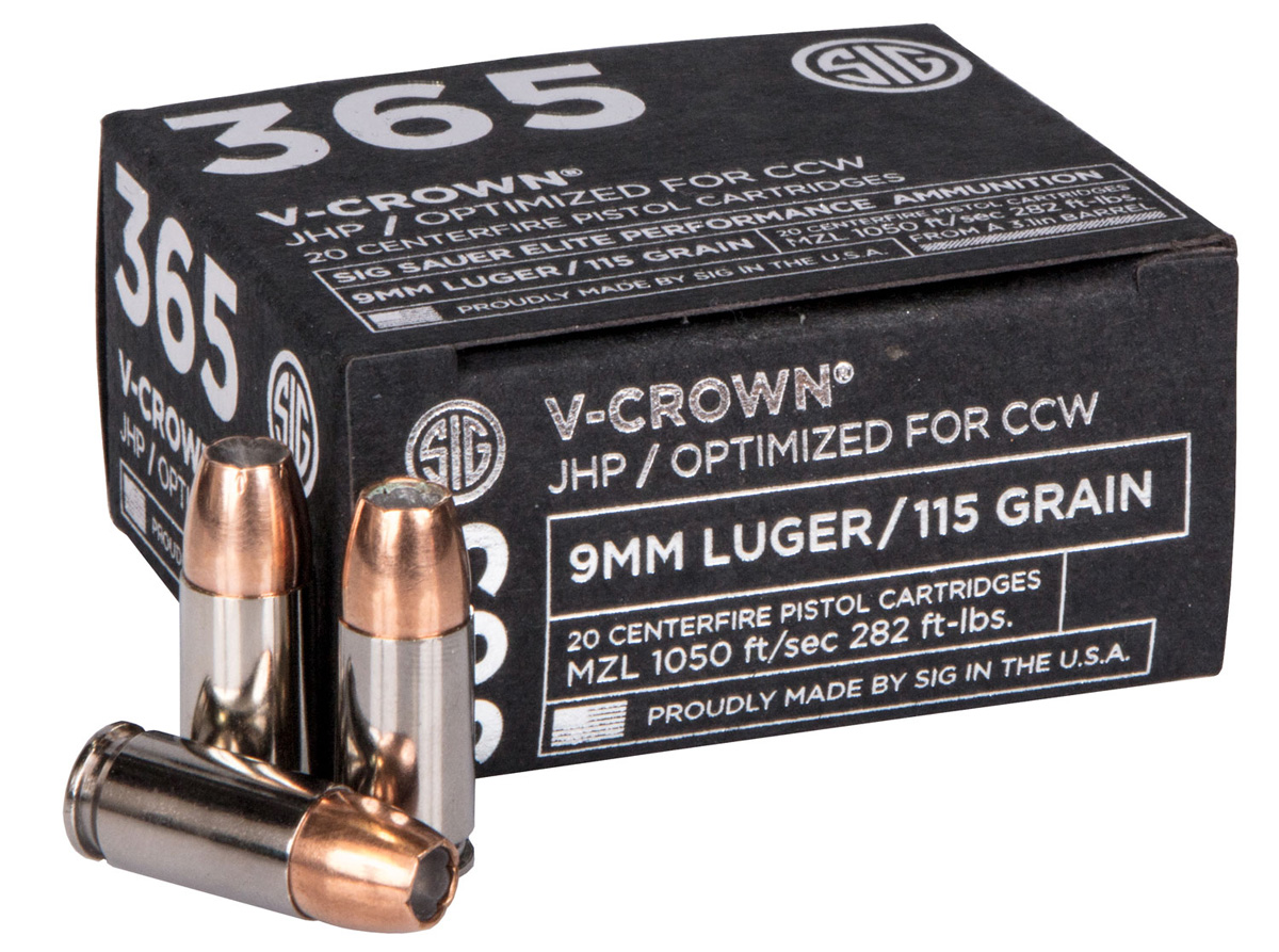 Sig Sauer P365 Elite Performance 9mm 115 Grain Jhp Ammo 20 Rounds