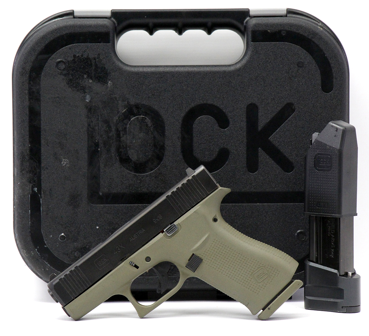 Glock 43X 9mm Pistol - Used in Good Condition with Box Battlefield Green